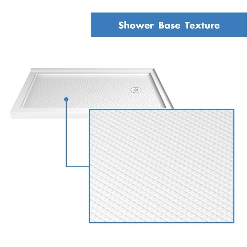 DreamLine Flex 36 in. D x 60 in. W x 74 3/4 in. H Pivot Shower Enclosure and Shower Base Kit - 36" x 60"