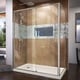 preview thumbnail 45 of 63, DreamLine Flex 36 in. D x 60 in. W x 74 3/4 in. H Pivot Shower Enclosure and Shower Base Kit - 36" x 60" Biscuit Base - Left - Nickel Finish