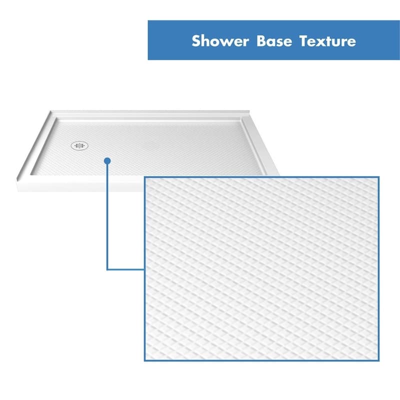 DreamLine Flex 36 in. D x 60 in. W x 74 3/4 in. H Pivot Shower Enclosure and Shower Base Kit - 36" x 60"