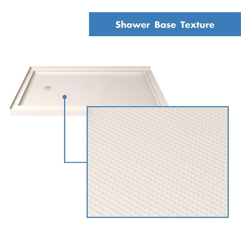 DreamLine Flex 36 in. D x 60 in. W x 74 3/4 in. H Pivot Shower Enclosure and Shower Base Kit - 36" x 60"