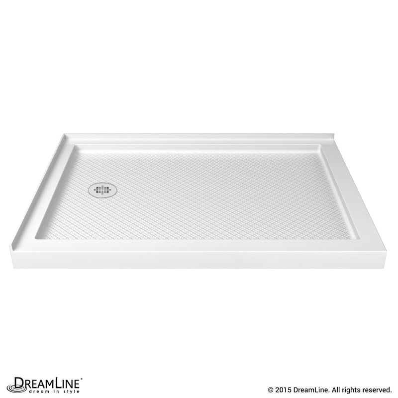 DreamLine Flex 36 in. D x 48 in. W x 74 3/4 in. H Pivot Shower Enclosure and Shower Base Kit - 36" x 48" - 36" x 48"