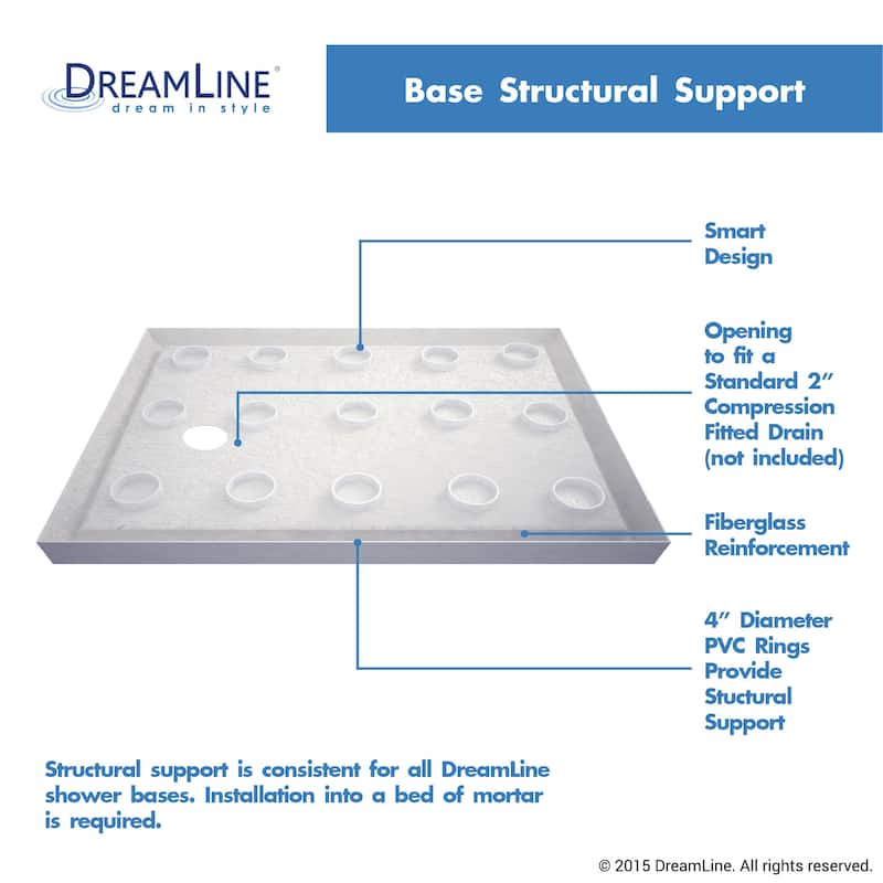 DreamLine Flex 36 in. D x 48 in. W x 74 3/4 in. H Pivot Shower Enclosure and Shower Base Kit - 36" x 48" - 36" x 48"