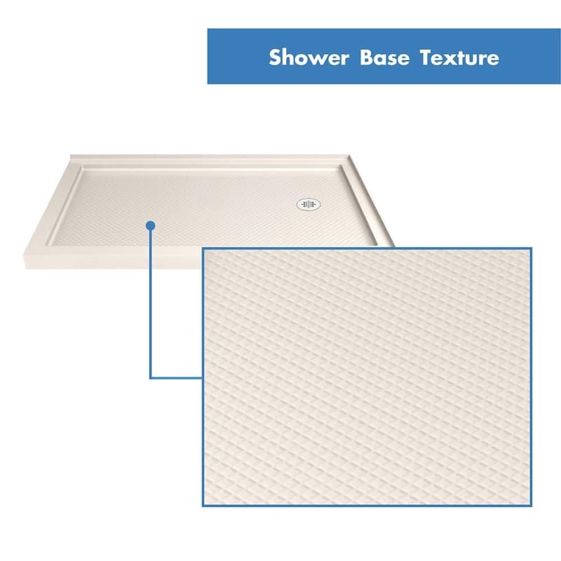 DreamLine Flex 36 in. D x 48 in. W x 74 3/4 in. H Pivot Shower Enclosure and Shower Base Kit - 36" x 48" - 36" x 48"
