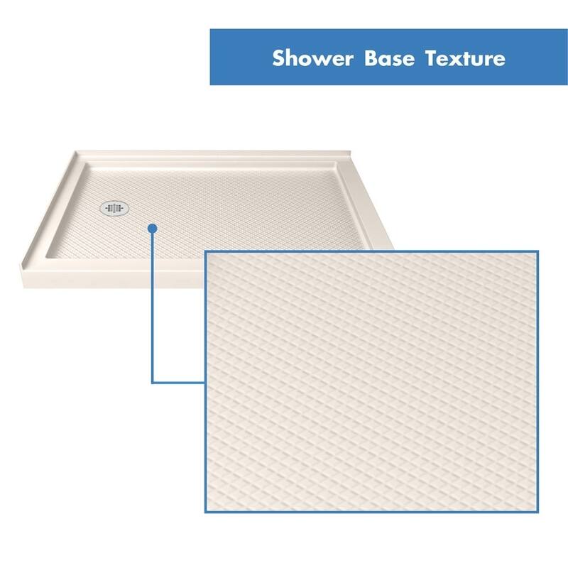 DreamLine Flex 36 in. D x 48 in. W x 74 3/4 in. H Pivot Shower Enclosure and Shower Base Kit - 36" x 48" - 36" x 48"