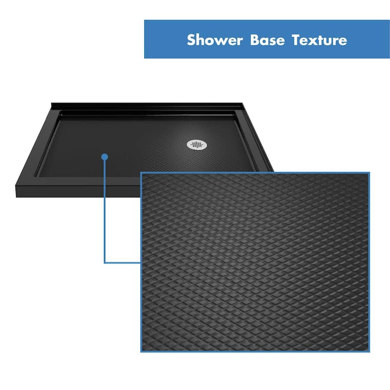 DreamLine Flex 36 in. D x 48 in. W x 74 3/4 in. H Pivot Shower Enclosure and Shower Base Kit - 36" x 48" - 36" x 48"