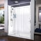 preview thumbnail 2 of 38, DreamLine Flex 36 in. D x 60 in. W x 76 3/4 in. H Pivot Shower Door, Shower Base and Backwall Kit - 36" x 60" - 36" x 60" Chrome Finish - Left