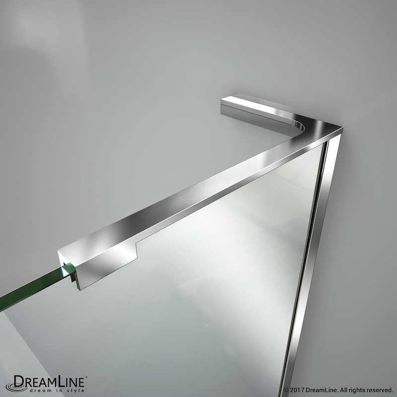 DreamLine Prism Plus 40 in. x 40 in. x 74 3/4 in. Hinged Shower Enclosure and Shower Base Kit - 40" x 40" - 40" x 40"