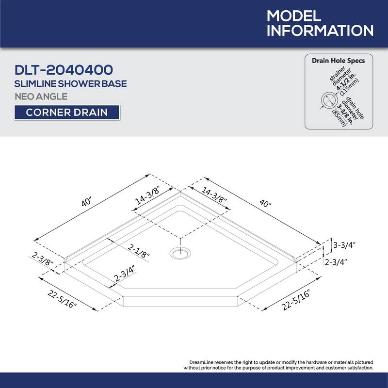 DreamLine Prism Plus 40 in. x 40 in. x 74 3/4 in. Hinged Shower Enclosure and Shower Base Kit - 40" x 40" - 40" x 40"