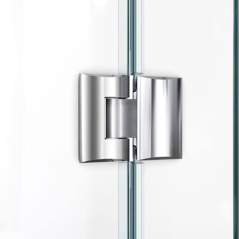 DreamLine Prism Plus 40 in. x 40 in. x 74 3/4 in. Hinged Shower Enclosure and Shower Base Kit - 40" x 40" - 40" x 40"