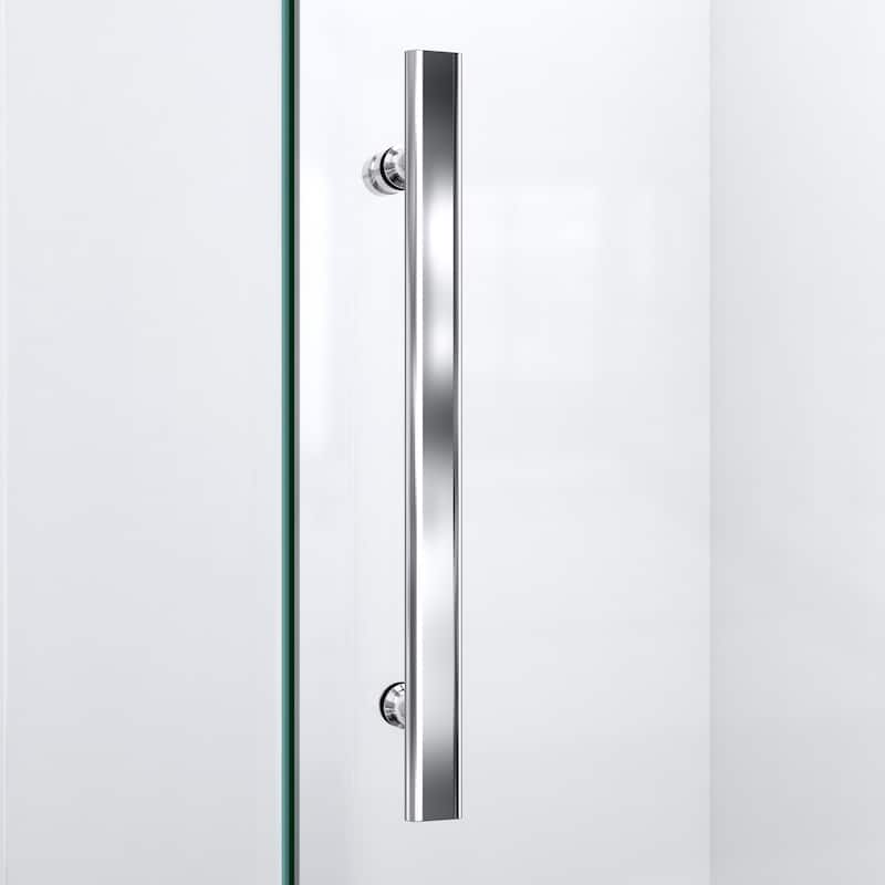 DreamLine Prism Plus 42 in. x 42 in. x 74 3/4 in. Shower Enclosure and Shower Base Kit - 42" x 42"