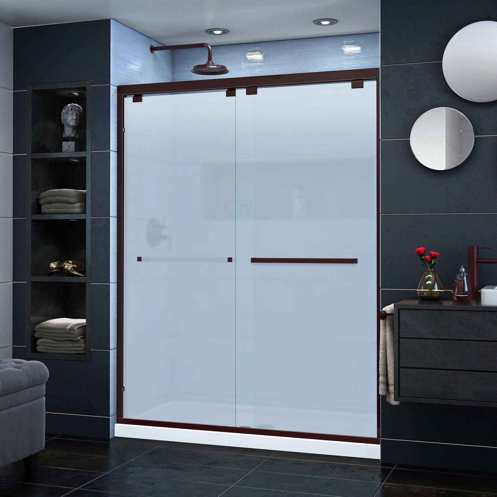 Shop Dreamline Encore 56 60 In W X 76 In H Semi Frameless Bypass