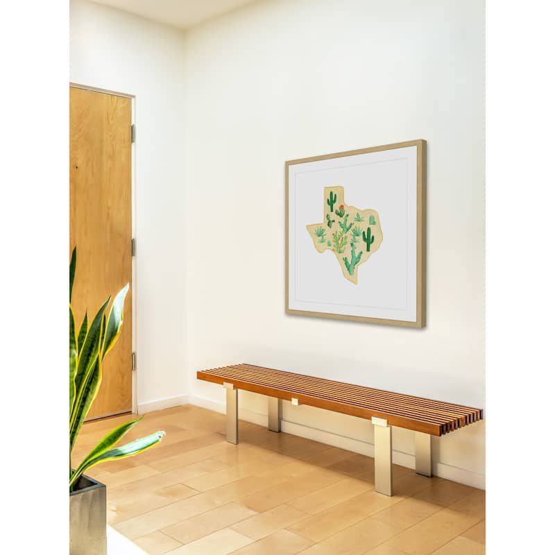 'Texas Cactus' Framed Painting Print - Multi-Color