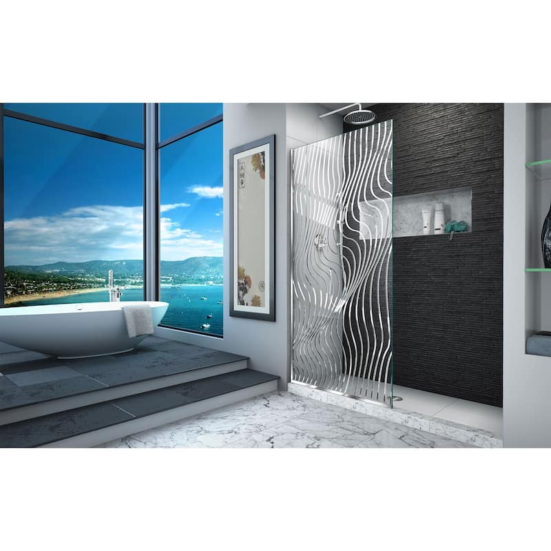 DreamLine Platinum Linea Surf 34 in. W x 72 in. H Single Panel Shower Screen - 34" W - 34" W