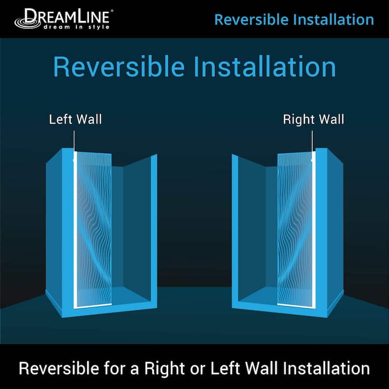 DreamLine Platinum Linea Surf 34 in. W x 72 in. H Single Panel Shower Screen - 34" W