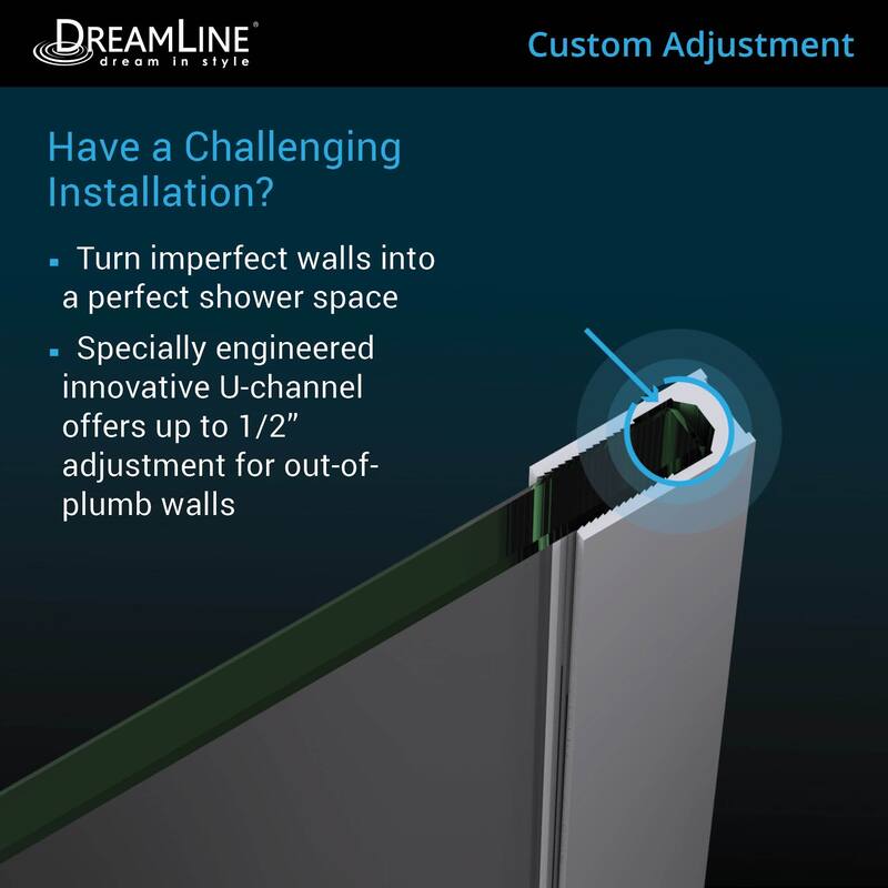 DreamLine Platinum Linea Surf 34 in. W x 72 in. H Single Panel Shower Screen - 34" W