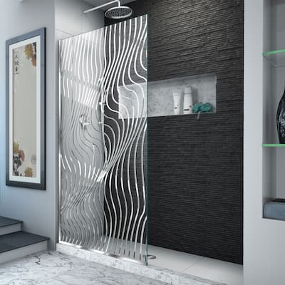 DreamLine Platinum Linea Surf 34 in. W x 72 in. H Single Panel Shower Screen - 34" W