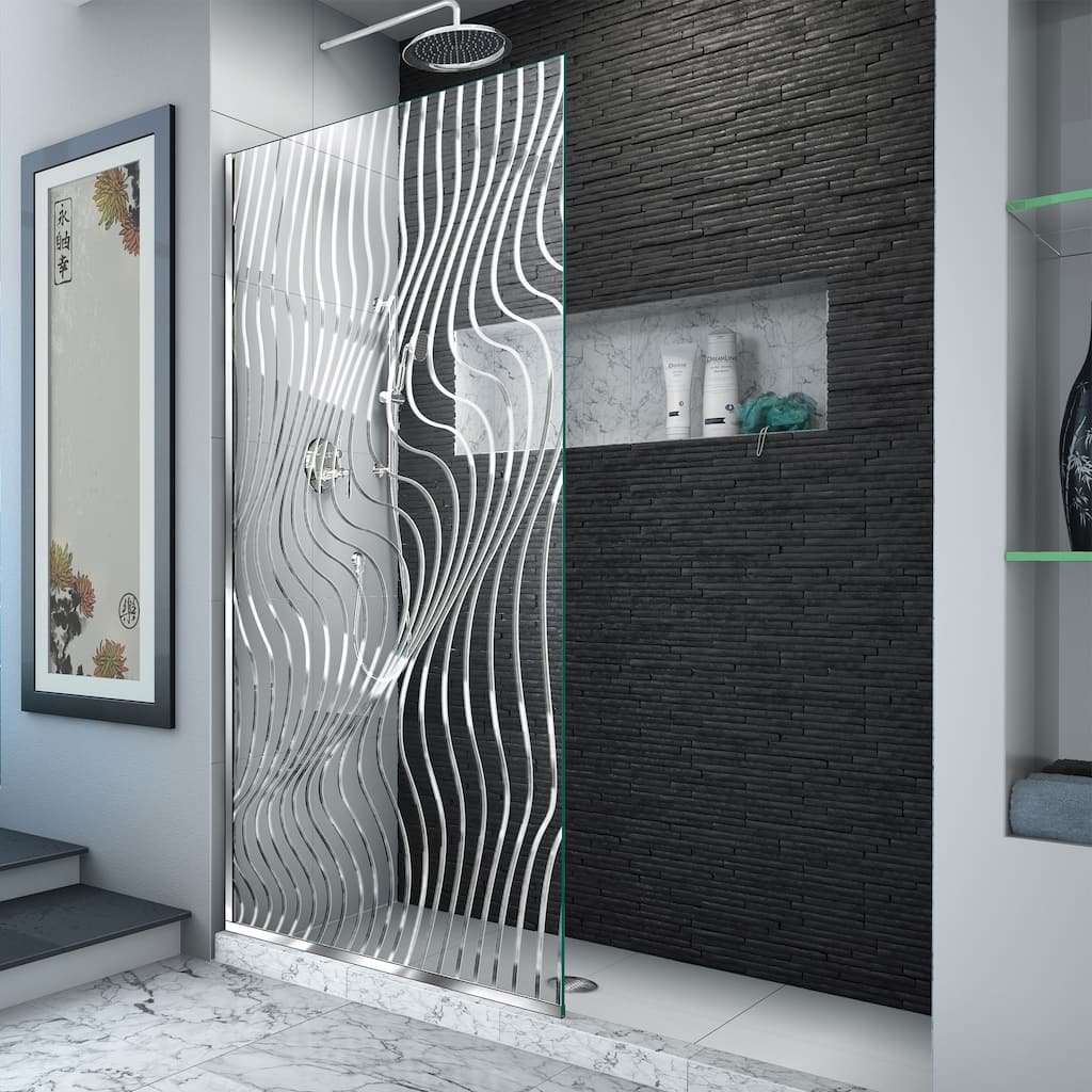 DreamLine Platinum Linea Surf 34 in. W x 72 in. H Single Panel Shower Screen - 34" W