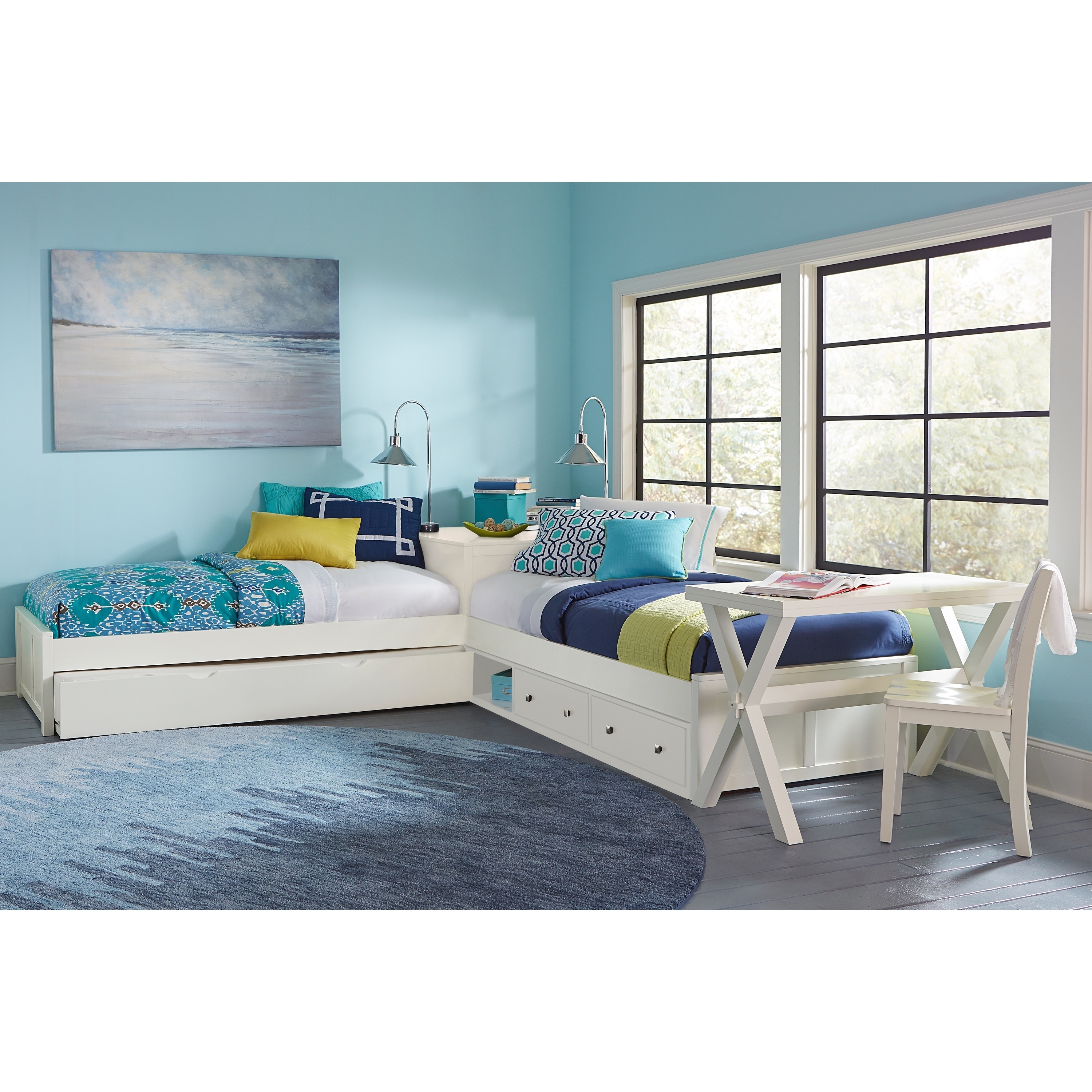 two twin beds l shaped