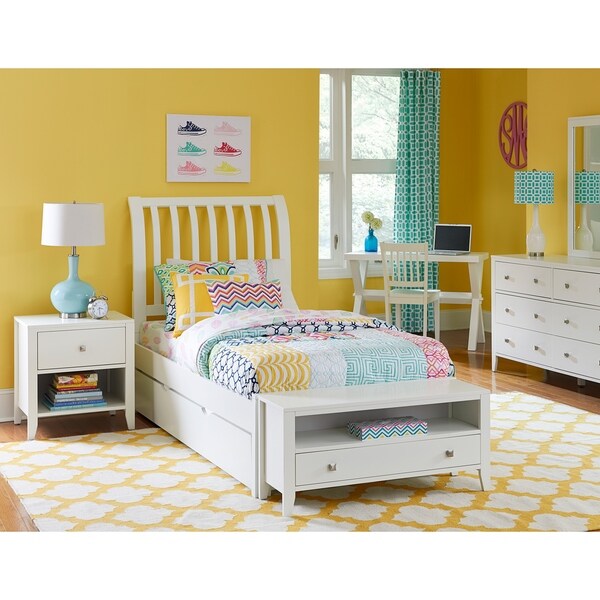 Hillsdale Pulse Full Rake Sleigh Bed with Trundle , White