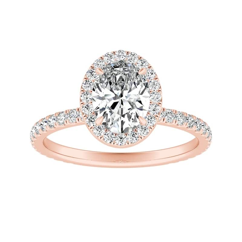 Auriya 14k Gold 7/8ctw Oval-cut Halo Diamond Engagement Ring