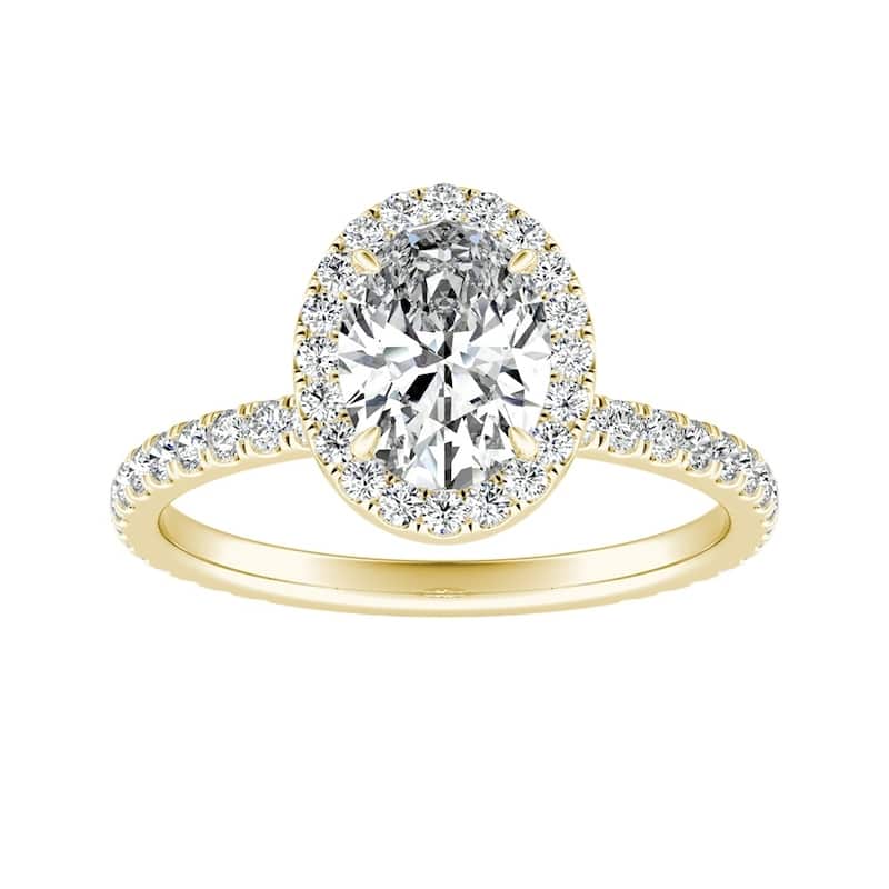 Auriya 14k Gold 7/8ctw Oval-cut Halo Diamond Engagement Ring