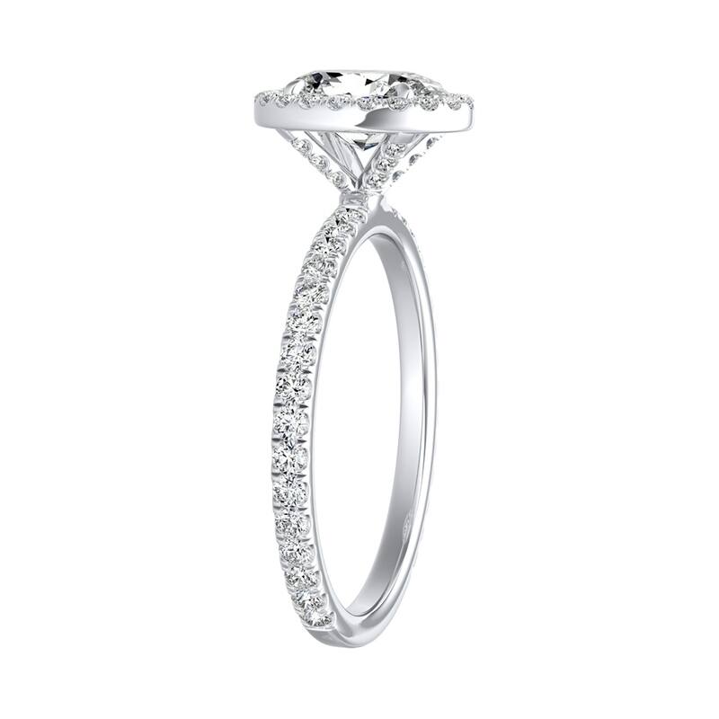 Auriya 14k Gold 1ctw Oval-cut Halo Diamond Engagement Ring