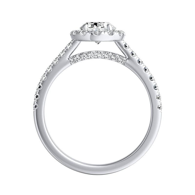 Auriya 14k Gold 9/10ctw Oval-cut Halo Diamond Engagement Ring