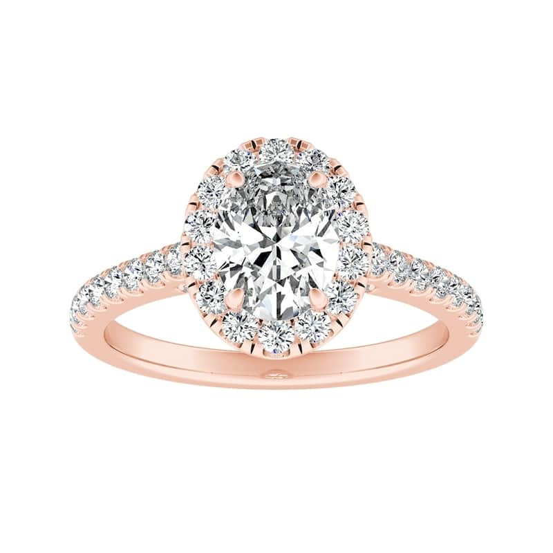 Auriya 14k Gold 9/10ctw Oval-cut Halo Diamond Engagement Ring
