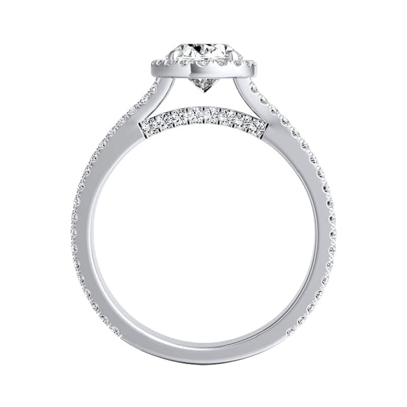 Auriya 14k Gold 1 1/10ctw Oval-cut Halo Diamond Engagement Ring