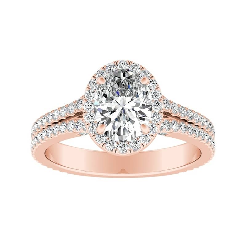 Auriya 14k Gold 1 1/10ctw Oval-cut Halo Diamond Engagement Ring