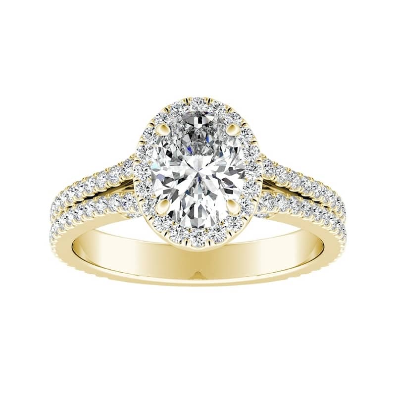 Auriya 14k Gold 1 1/10ctw Oval-cut Halo Diamond Engagement Ring
