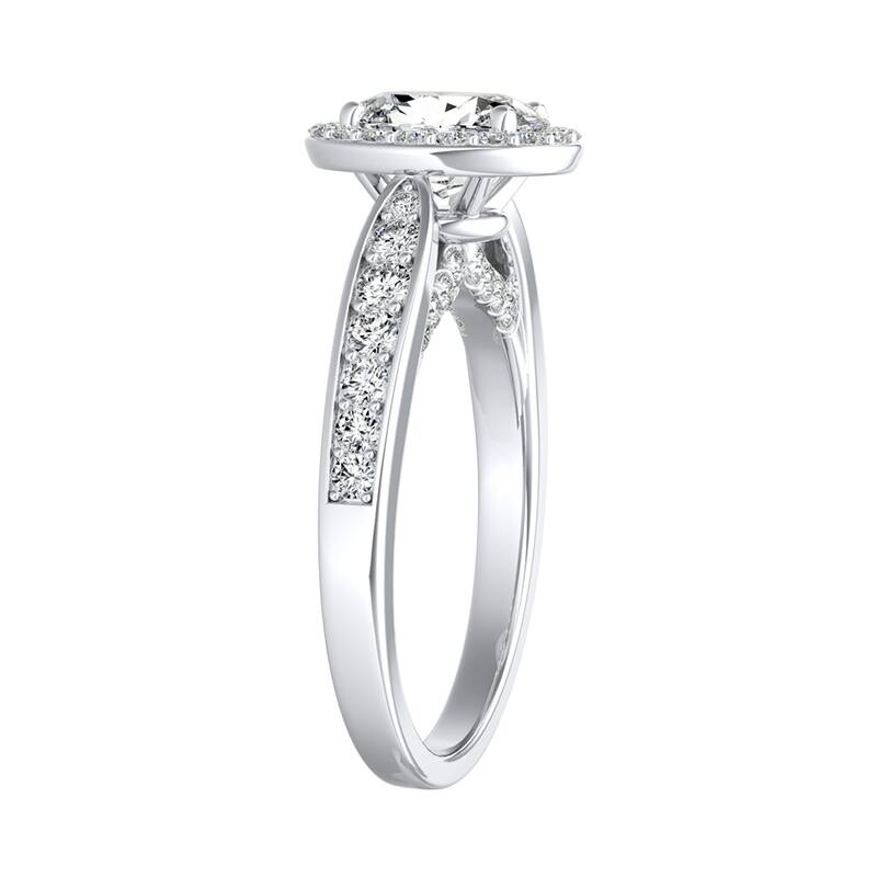 Auriya 14k Gold Modern Oval-cut Halo Diamond Engagement Ring 1cttw