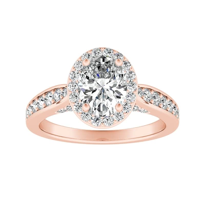 Auriya 14k Gold Modern Oval-cut Halo Diamond Engagement Ring 1cttw