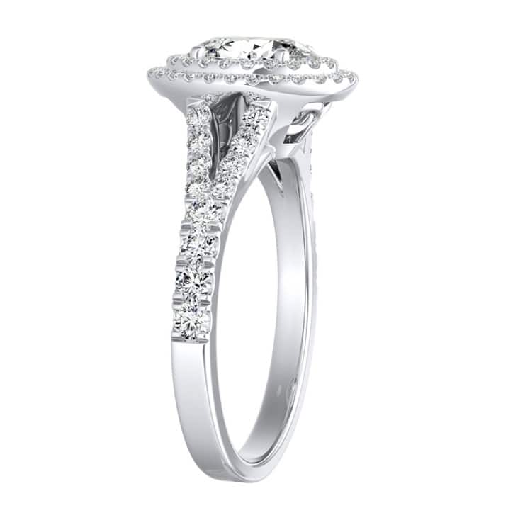 Oval Shape Halo Diamond Engagement Ring 1 1/4ctw 14k Gold by Auriya