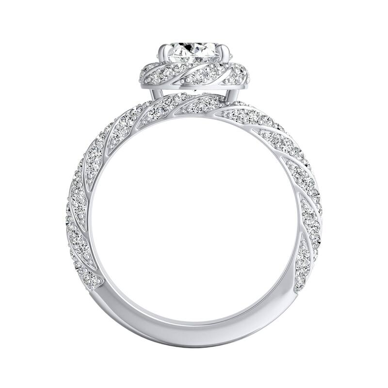14k Gold Vintage 1 3/8ctw Oval-cut Halo Diamond Engagement Ring by Auriya