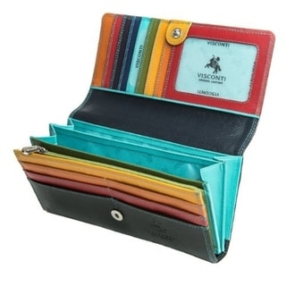 Visconti Spectrum 36 Ladies Large Soft Leather Checkbook Wallet Purse