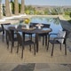 preview thumbnail 1 of 6, Evan Outdoor 7-piece Oval Wicker Dining Set by Christopher Knight Home