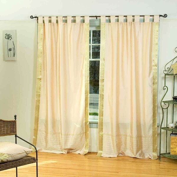 Shop Golden Tab Top Sheer Sari Curtain Drape Panel Piece