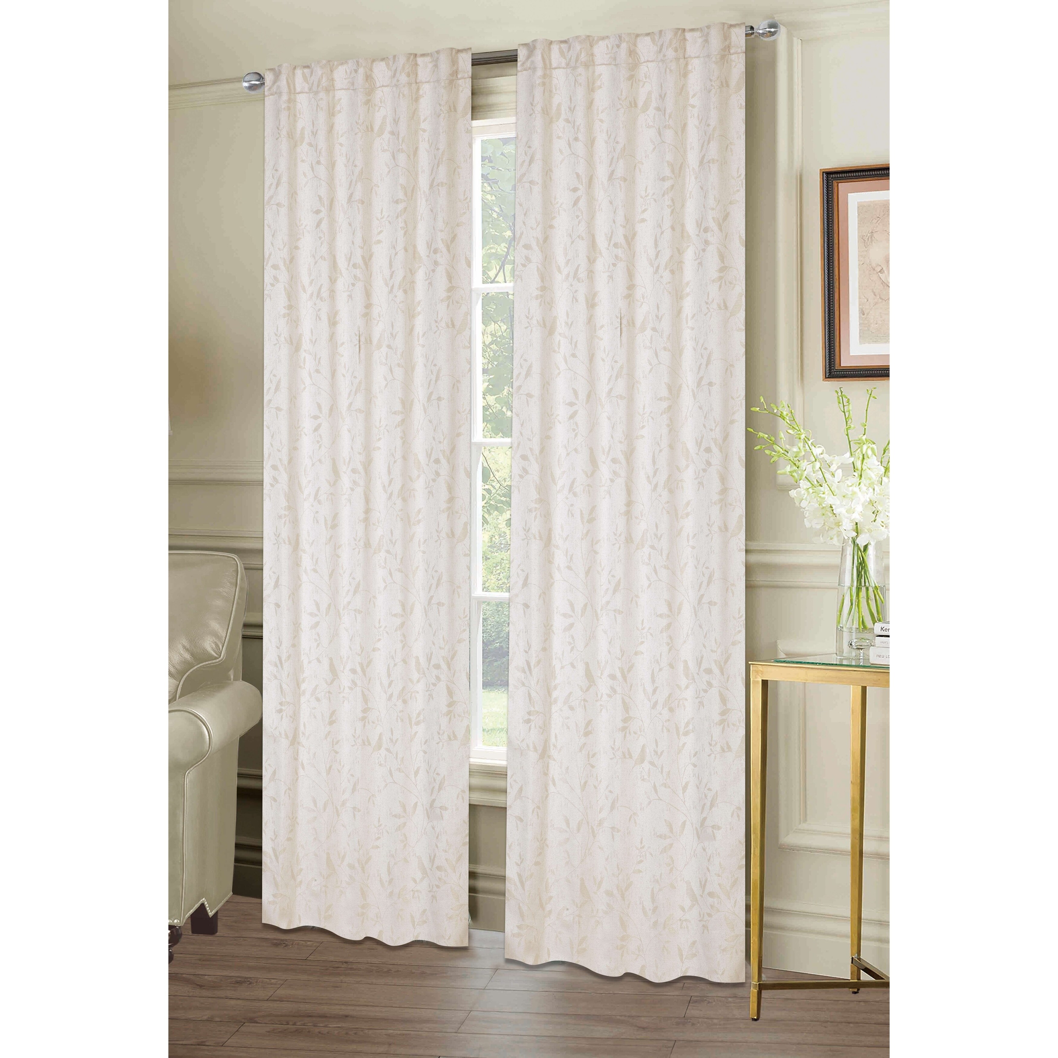 Shop Bird Extra Long Rod Pocket Window Curtain Panel Pair 96 X76
