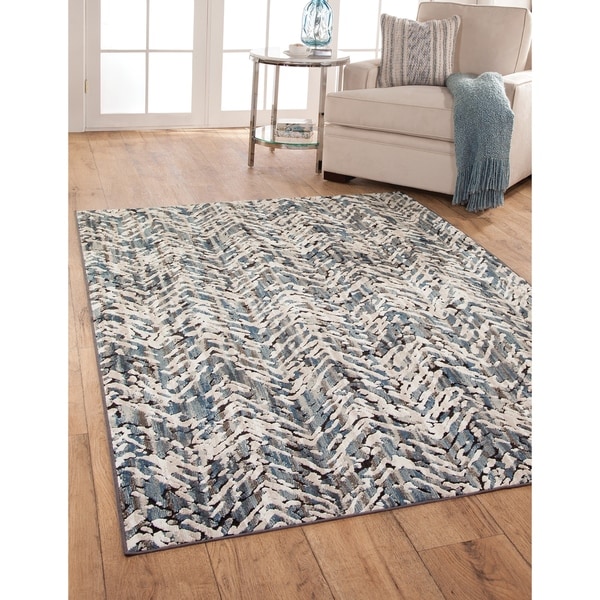 Holden Blue/Ivory/Natural Chenille/ Viscose Area Rug by Greyson Living. Opens flyout.