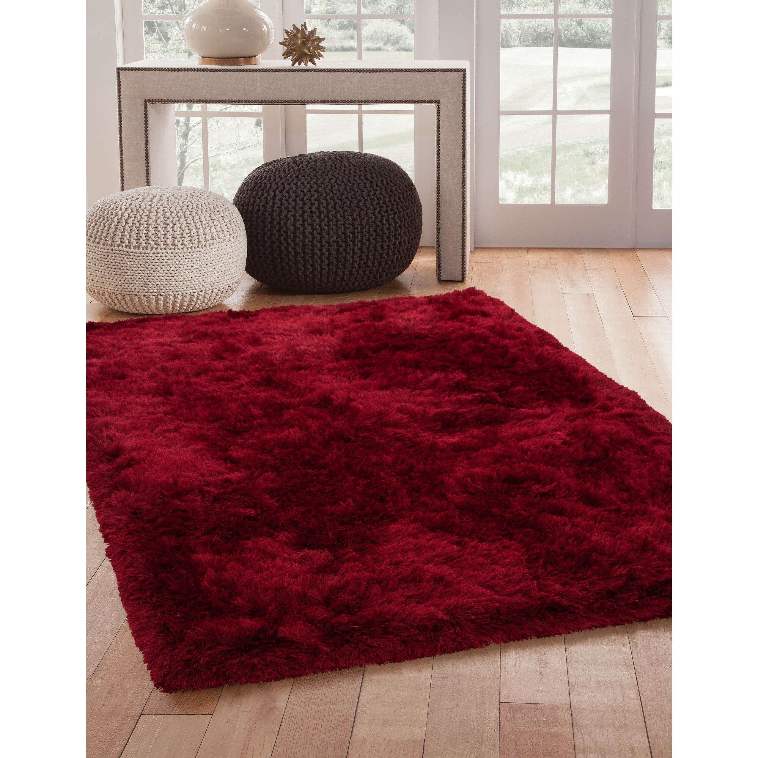 Shop Black Friday Deals On Brilliance Polyester Hand Tufted Shag Area Rug By Greyson Living Overstock 18701586 Chocolate 5 X 8