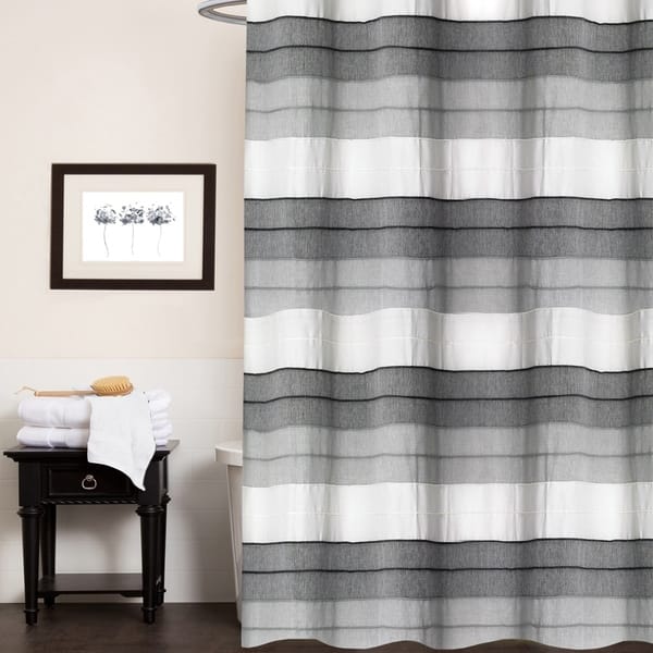 Shop Hellen 100 Cotton Striped Shower Curtain 70 X72 Charcoal