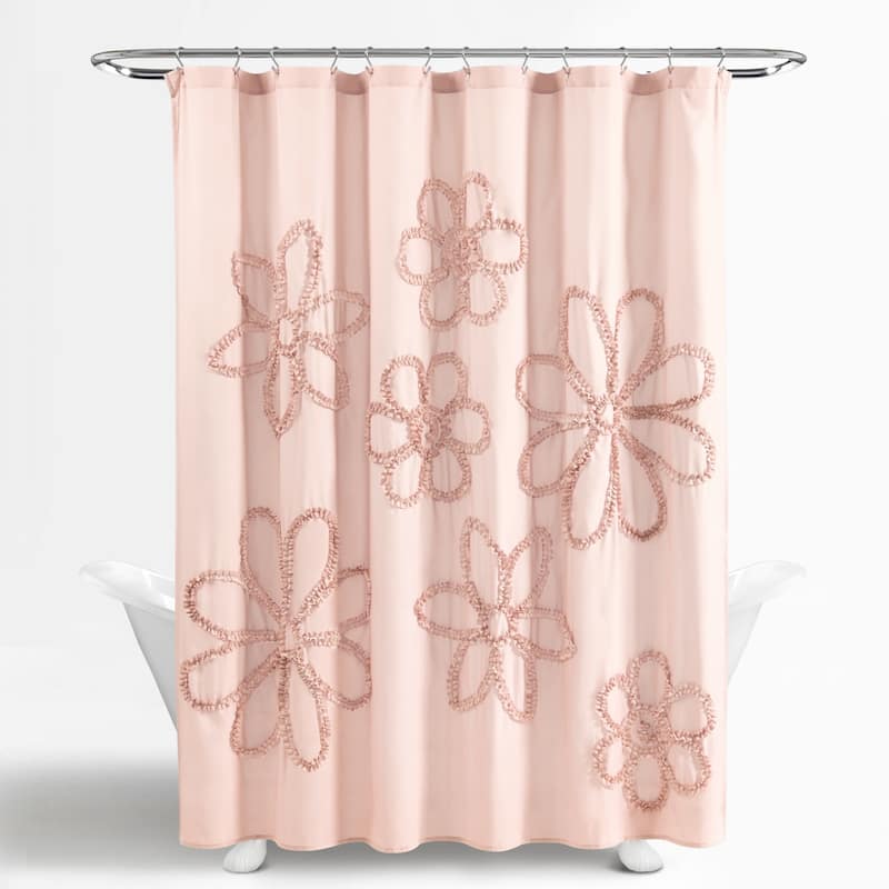 Lush Decor Ruffle Flower Shower Curtain