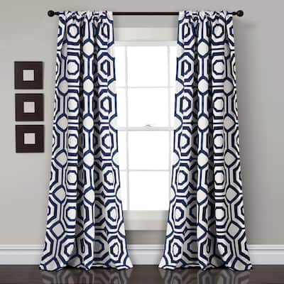 Lush Decor Octagon Blocks Room Darkening Window Curtain Panel Pair - 52"W x 84"L - 52"W x 84"L