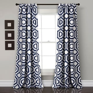 Shop Lush Decor Octagon Blocks Room Darkening Window Curtain Panel