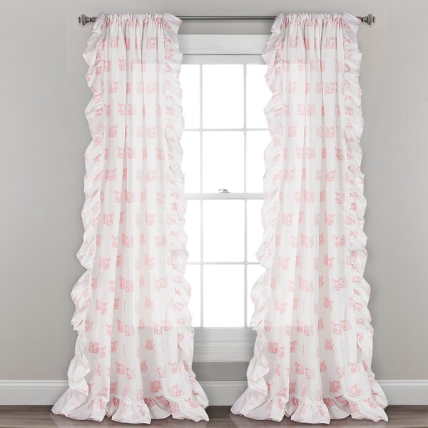 Lush Decor Ruffle Fox Window Curtain Panel Pair - 52"W x 84"L