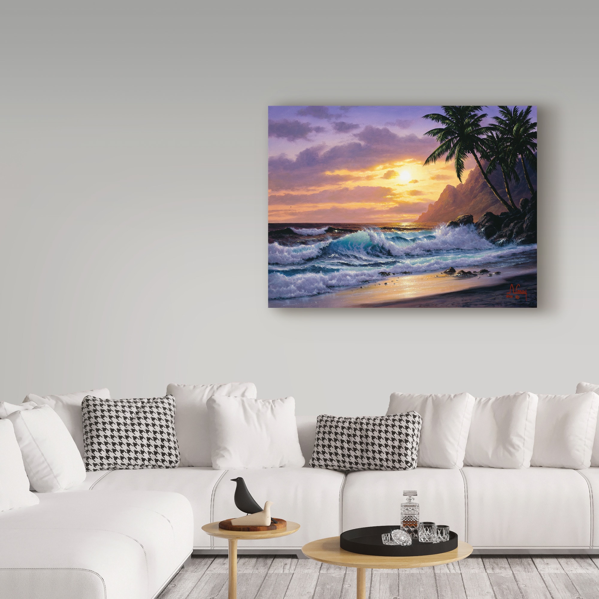 Beach SEASCAPE SUNSET  Canvas Art Print Box Framed Picture Wall Hanging BBD