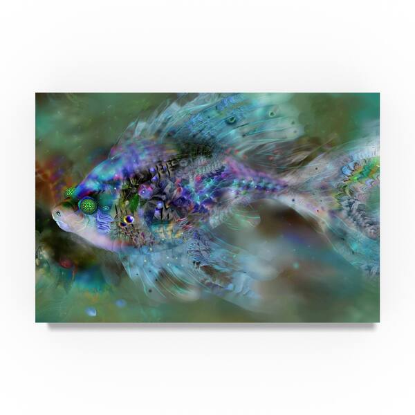 RUNA 'Fish With Green Eyes' Canvas Art - Bed Bath & Beyond - 18702737