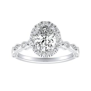 Auriya Platinum 1 8ct TDW Vintage Oval Cut Diamond Halo Engagement Ring Auriya Platinum 1 8ct TDW Vintage Oval Cut Diamond Halo Engagement Ring