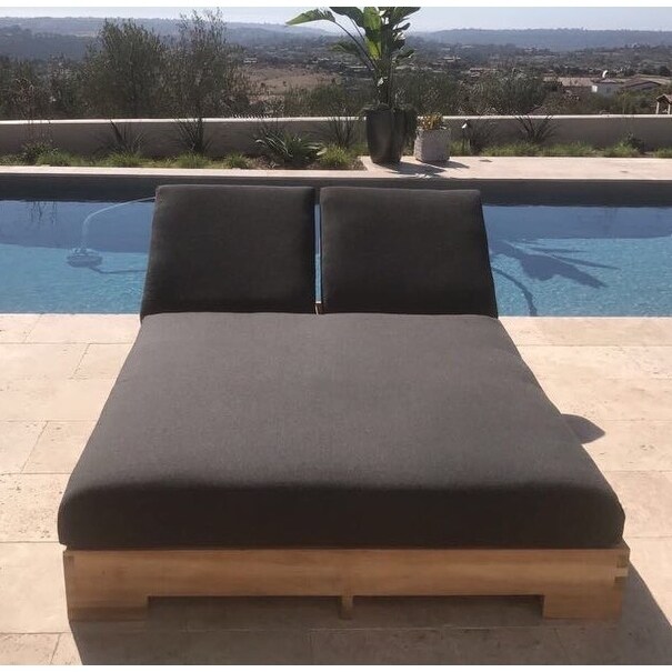 Hollywood Teak Double Chaise Lounge Ebay Hollywood Teak Double Chaise Lounge